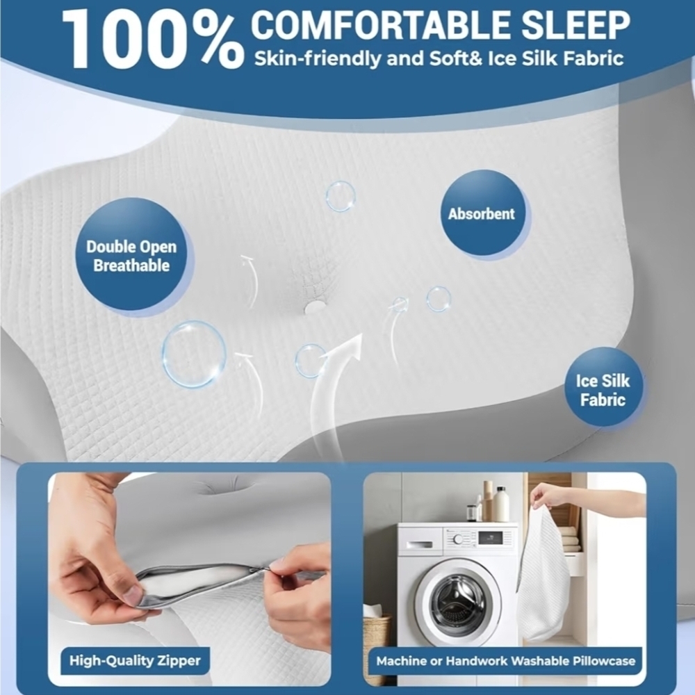 Reading Pillow for Bed, Lying, Leaning and Prone, Ergonomic Memory Foam - Picture 4 of 7